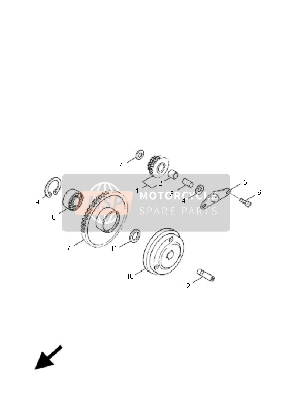 Yamaha XC125E VITY VITY 2011 ANLASSER 2 für ein 2011 Yamaha XC125E VITY VITY